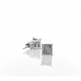 14Kt White Gold Invisible Set Diamond Stud Earrings 0.40Ct